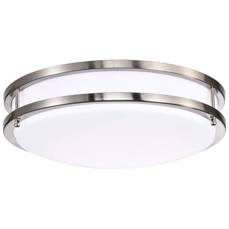 Image 6 Glamour 14" Wide Brushed Nickel LED Ceiling Light more views