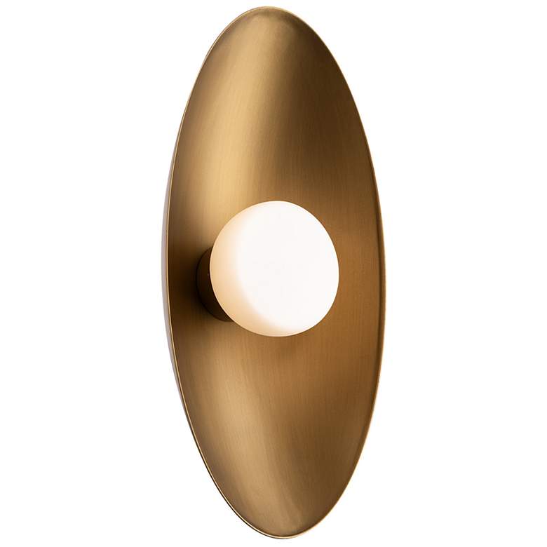 Image 2 Glamour 18"H x 9"W 1-Light Wall Sconce in Aged Brass