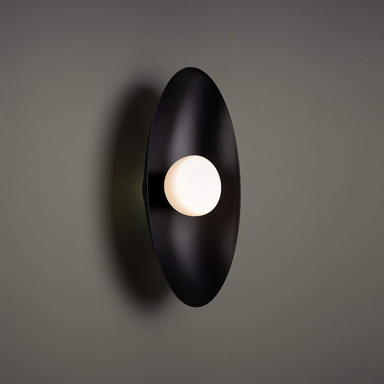 Image 1 Glamour 18"H x 9"W 1-Light Wall Sconce in Black