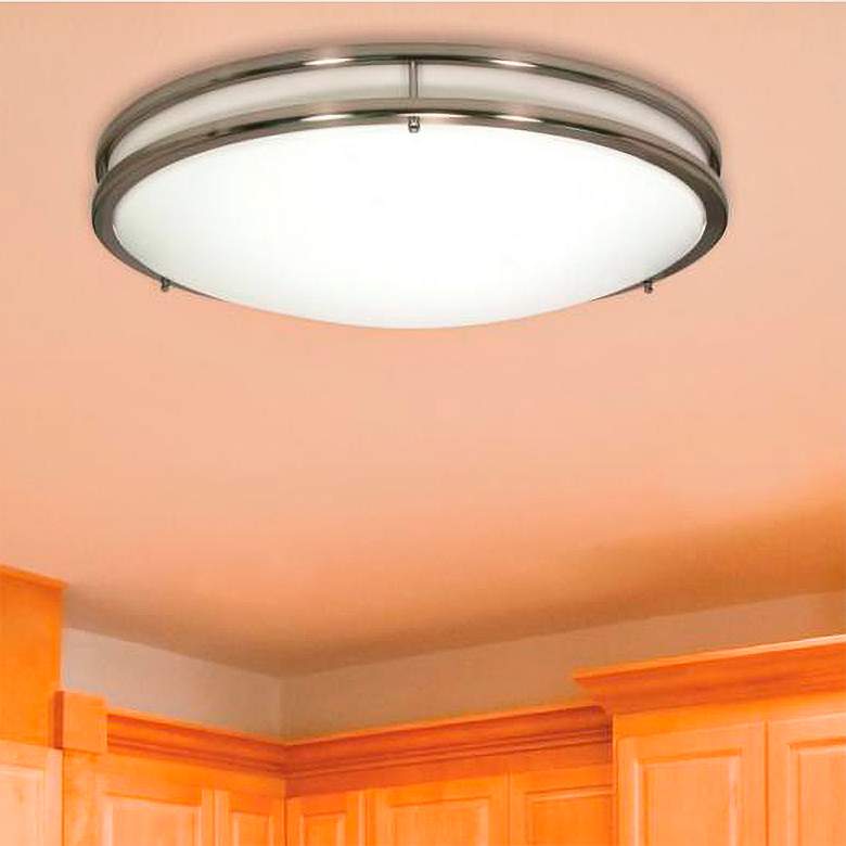 Image 2 Glamour 24" Wide Brushed Nickel LED Ceiling Light