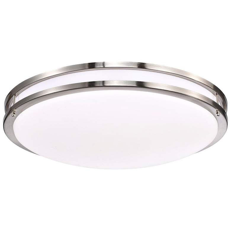 Image 5 Glamour 24" Wide Brushed Nickel LED Ceiling Light more views