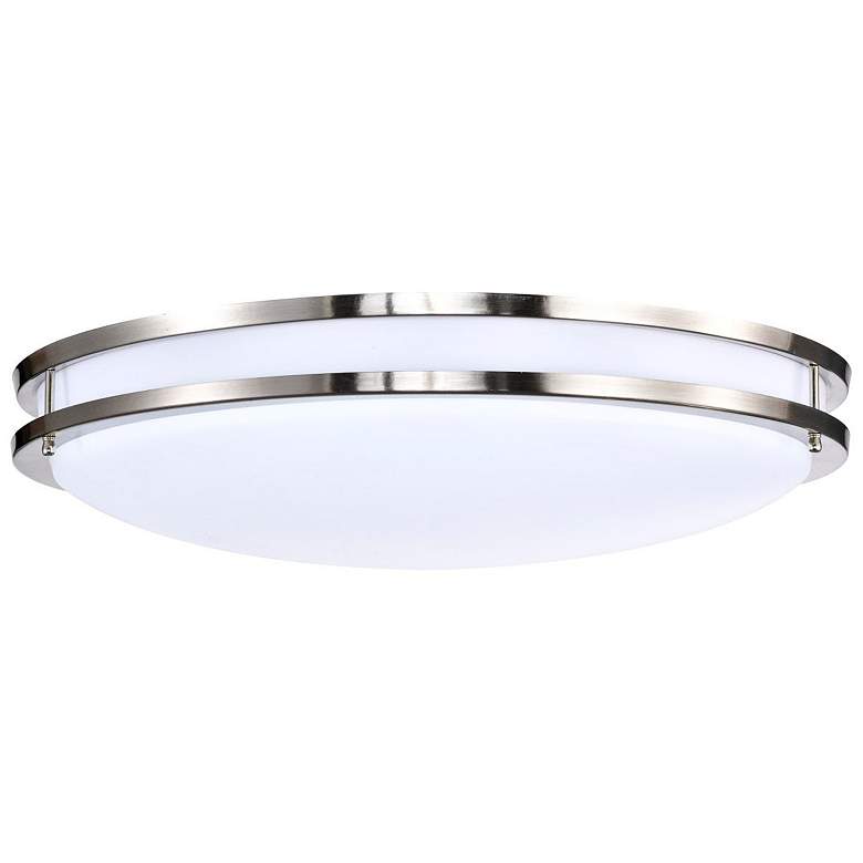 Image 6 Glamour 24" Wide Brushed Nickel LED Ceiling Light more views