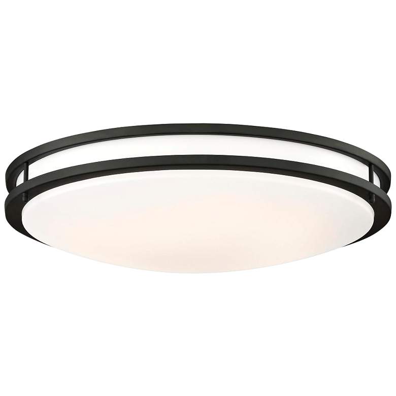 Image 1 Glamour 24"' Wide Matte Black LED Ceiling Light