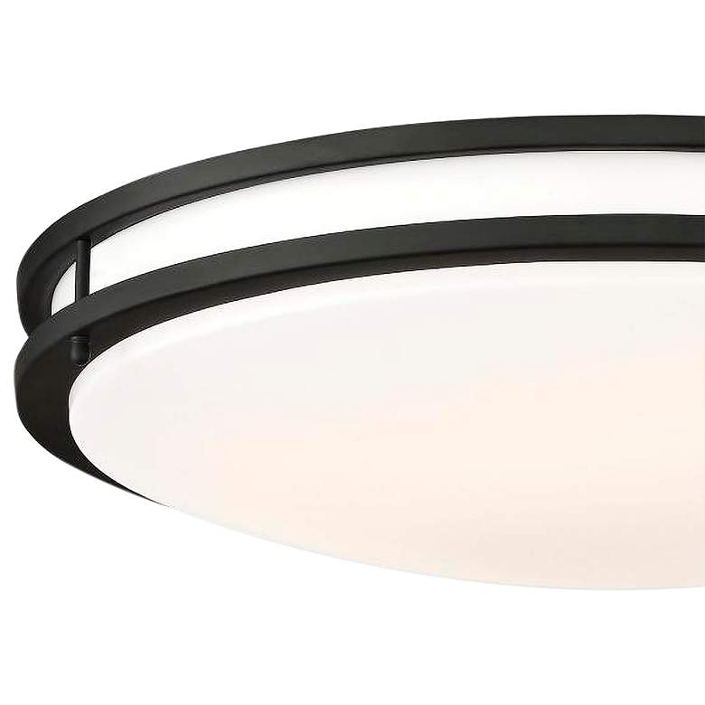 Image 2 Glamour 24"' Wide Matte Black LED Ceiling Light more views