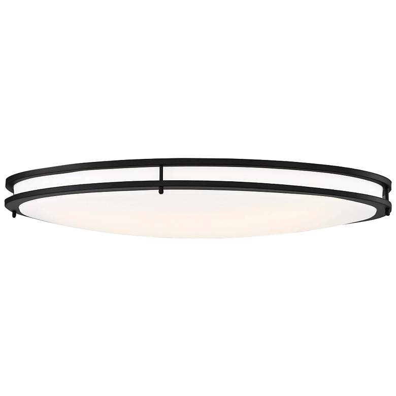 Image 1 Glamour 32 1/2" Wide Matte Black LED Oval Ceiling Light
