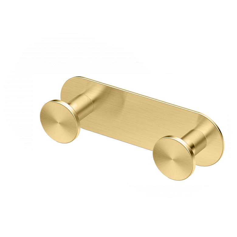 Image 1 Glamour All Modern Decor 6.5"L Double Robe Hook, Brushed Brass