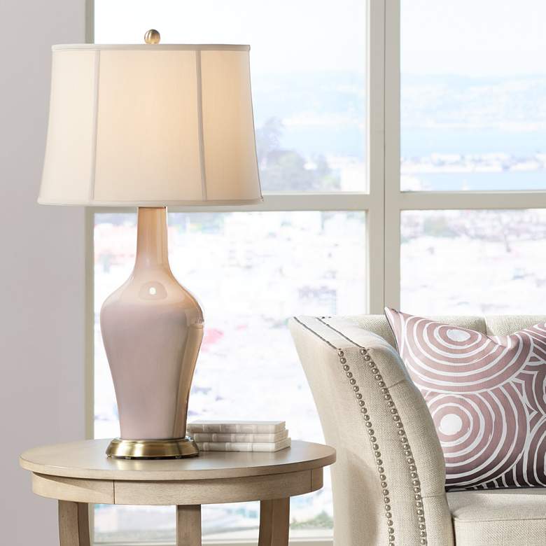 Image 1 Glamour Fog Linen Shade Anya Table Lamp