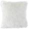 Glamour Fox Ivory and Silver Specks 18"W Faux Fur Pillow