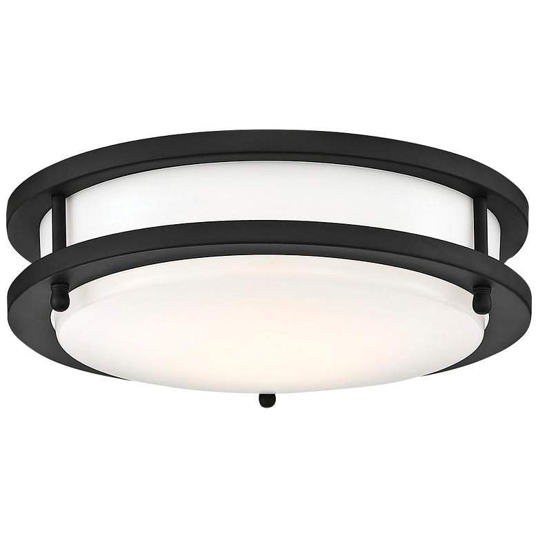 Image 1 Glamour LED 10 inch; Flush Mount Fixture; Black Finish; CCT Selectable