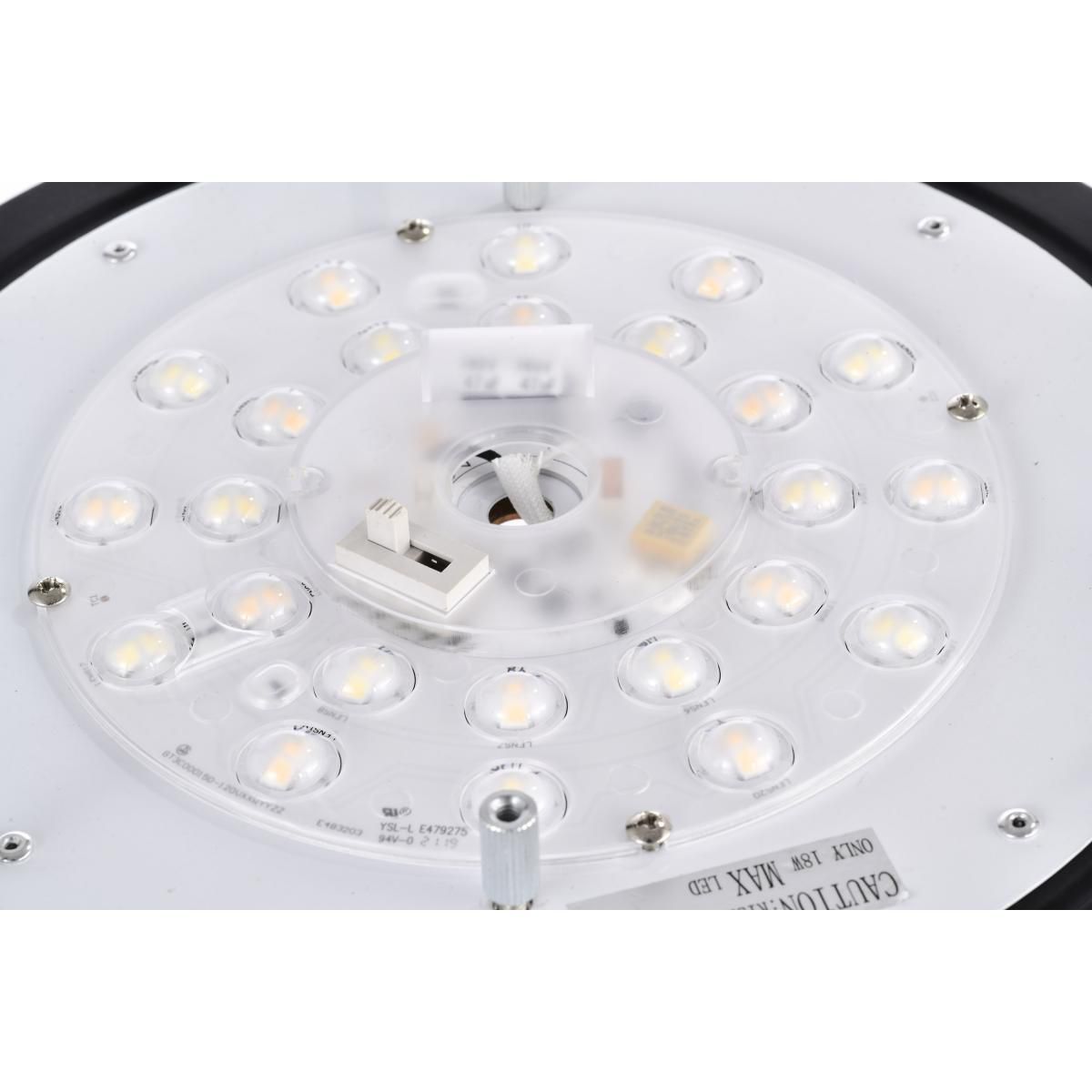 Glamour LED 10 inch; Flush Mount Fixture; Black Finish; CCT Selectable