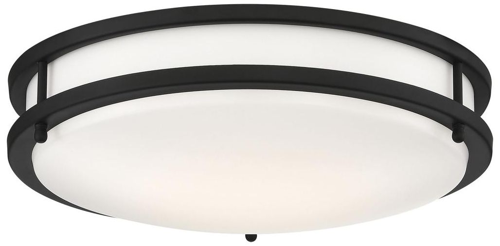 Glamour LED 14 inch Flush Mount Fixture Black Finish 892R5