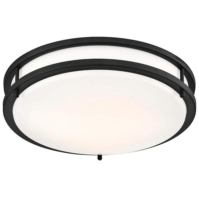 Image 3 Glamour LED 14 inch; Flush Mount Fixture; Black Finish more views