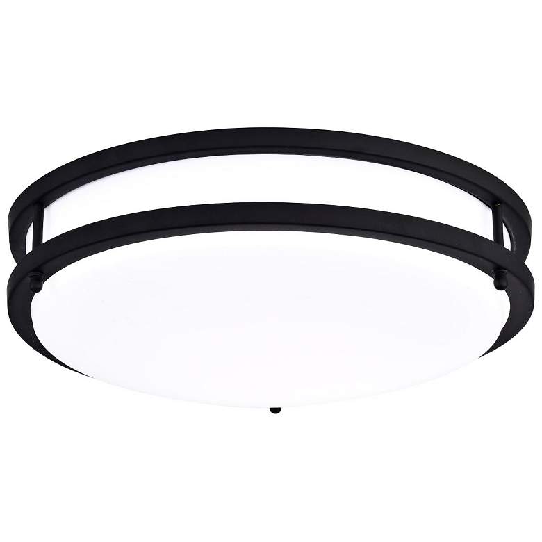 Image 5 Glamour LED 14 inch; Flush Mount Fixture; Black Finish more views