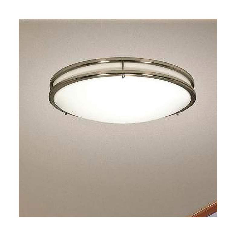 Image 2 Glamour LED 17 inch; Flush Mount; Brushed Nickel Finish; CCT Selectable