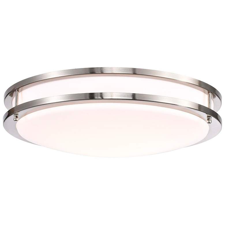 Image 5 Glamour LED 17 inch; Flush Mount; Brushed Nickel Finish; CCT Selectable more views