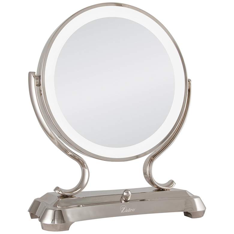 Image 1 Glamour Satin Nickel Fluorescent Vanity Makeup Mirror