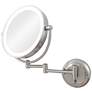 Glamour Satin Nickel Hardwire Lighted Makeup Wall Mirror