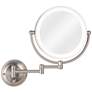 Glamour Satin Nickel Hardwire Lighted Makeup Wall Mirror