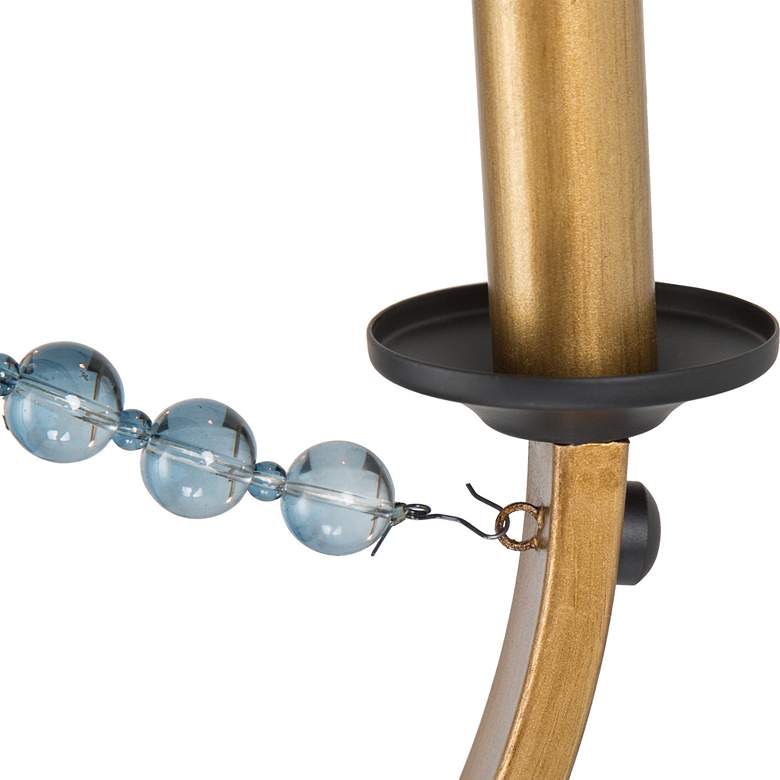 Image 3 Glamus 25 1/4"W Gold Iron and Blue Beads 6-Light Chandelier more views