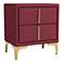 Glanz 20 1/4" Wide Red Flannelette 2-Drawer Nightstand