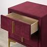 3_Glanz 20 1/4" Wide Red Flannelette 2-Drawer Nightstand more views
