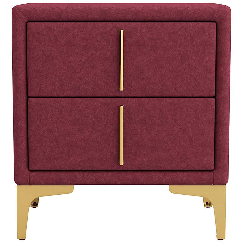 Image 4 Glanz 20 1/4" Wide Red Flannelette 2-Drawer Nightstand more views