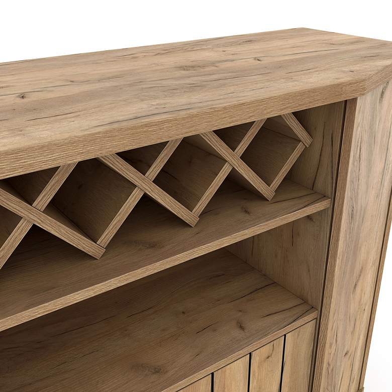 Image 4 Glanz 47 1/4" Wide Light Oak 1-Wine Rack Buffet with Shelves more views