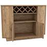 Glanz 47 1/4" Wide Light Oak 1-Wine Rack Buffet with Shelves