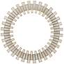 1_Glasdele Antique Brass and White 39 1/2" Round Wall Mirror