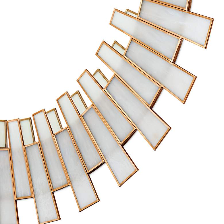 Image 3 Glasdele Antique Brass and White 39 1/2" Round Wall Mirror more views