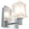 Glase 4 3/4" Wide Chrome Frosted Glass Square Wall Sconce