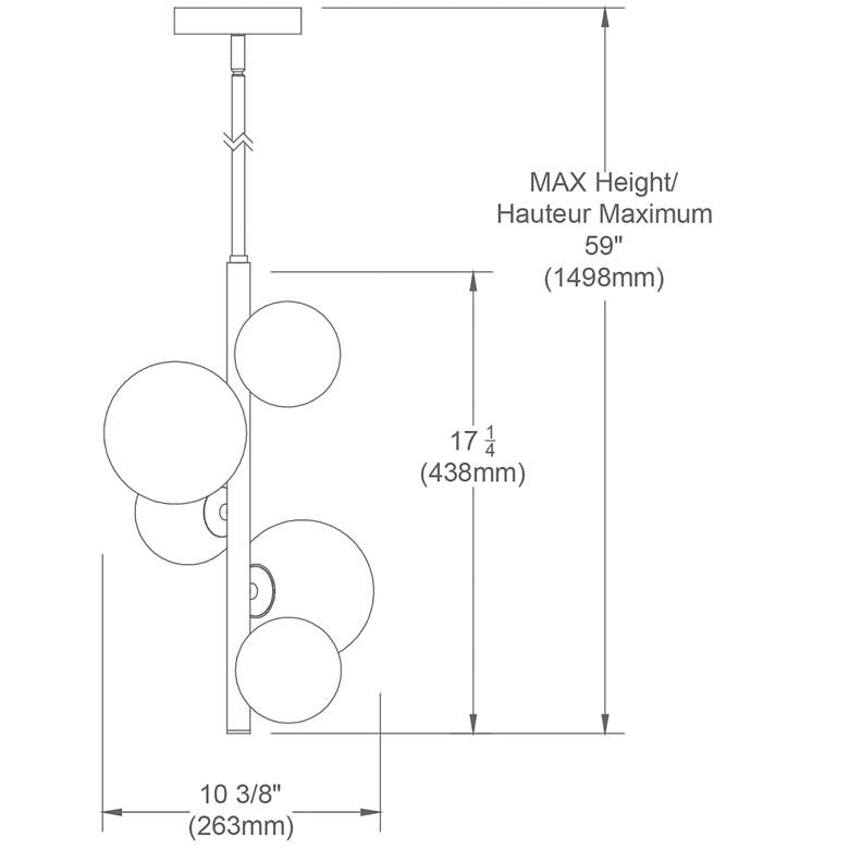 Image 3 Glasgow 10 1/2" Wide Vintage Bronze 5-Light Mini Pendant more views