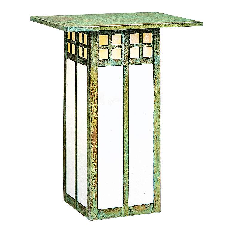 Image 1 Glasgow 12 inch High Dual-Glass Verdigris Outdoor Wall Light