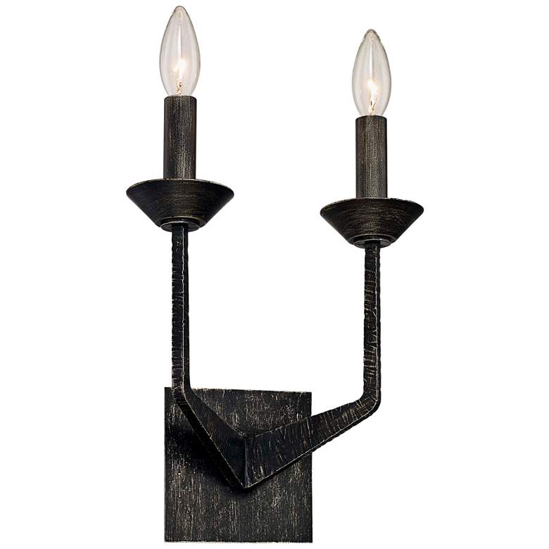 Image 1 Glasgow 16 1/2 inch High Pompeii Silver 2-Light Wall Sconce