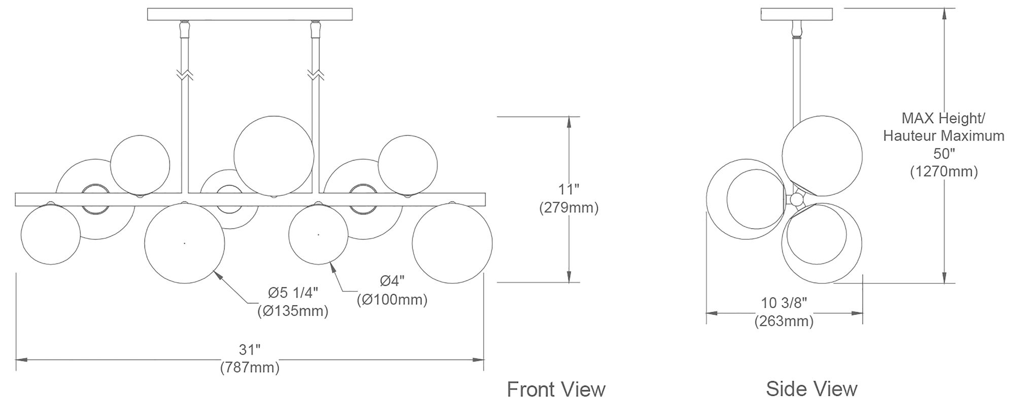 Image 4 Glasgow 31" Wide 10-Light Polished Chrome, White Pendant more views