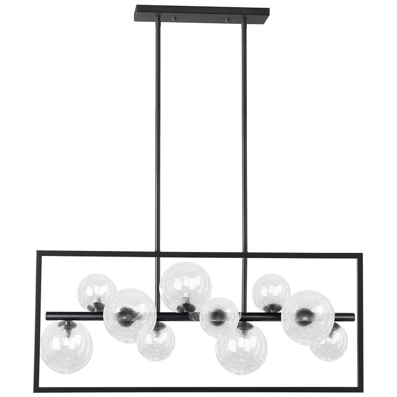 Image 1 Glasgow 33" Wide 10 Light Horizontal Square Frame Matte Black Pendant
