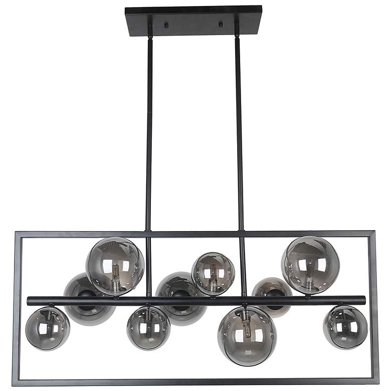 Image 2 Glasgow 33" Wide Black 10-Light Linear Chandelier