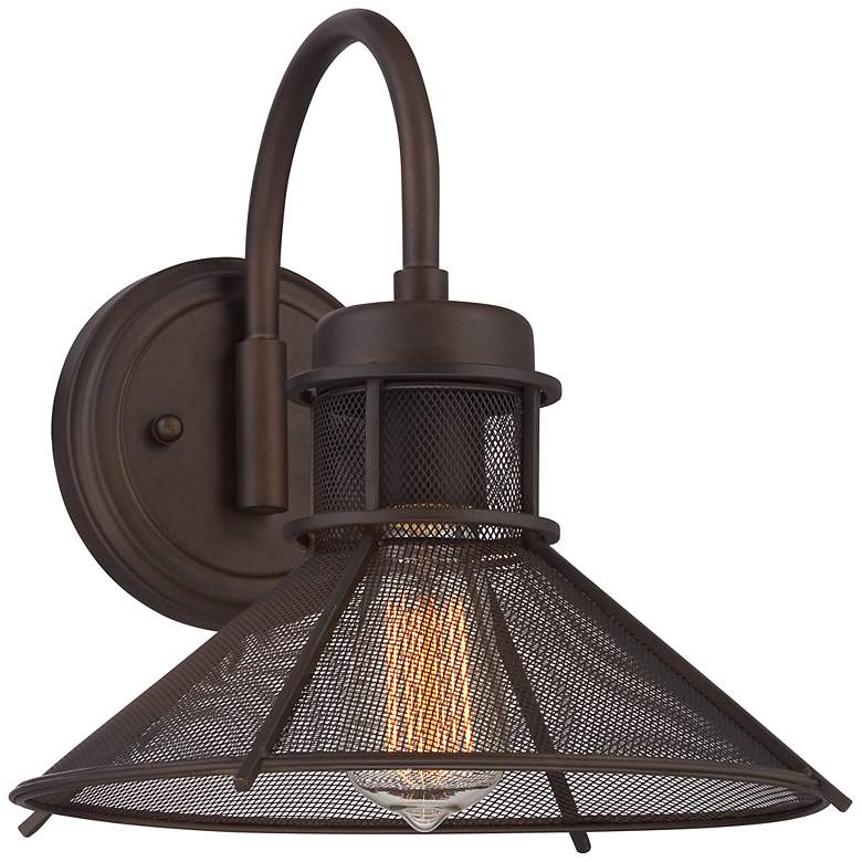 Image 1 Glasgow Industrial 11 3/4" High Bronze Wall Sconce