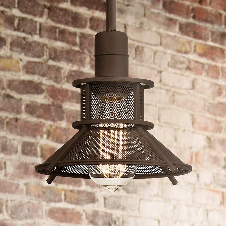 Image 1 Glasgow Olde Bronze 8 1/2" Wide 1-Light LED Mini Pendant