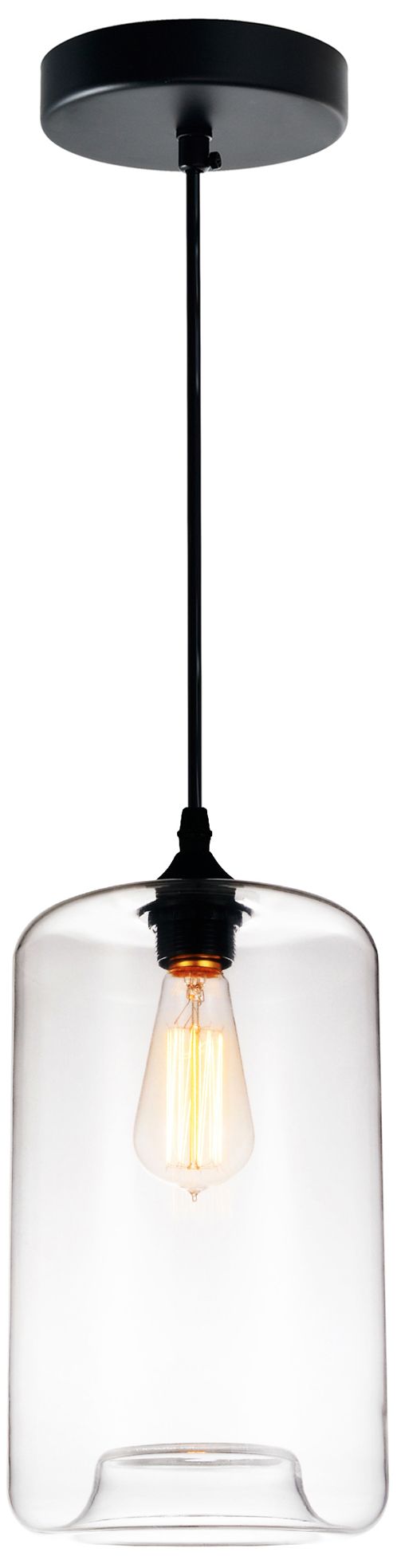 Glass 1 Light 7in Clear Down Mini Pendant