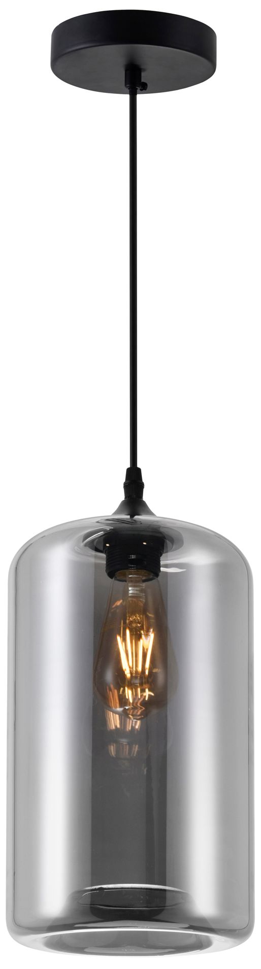 Glass 1 Light 7in Smoke Down Mini Pendant