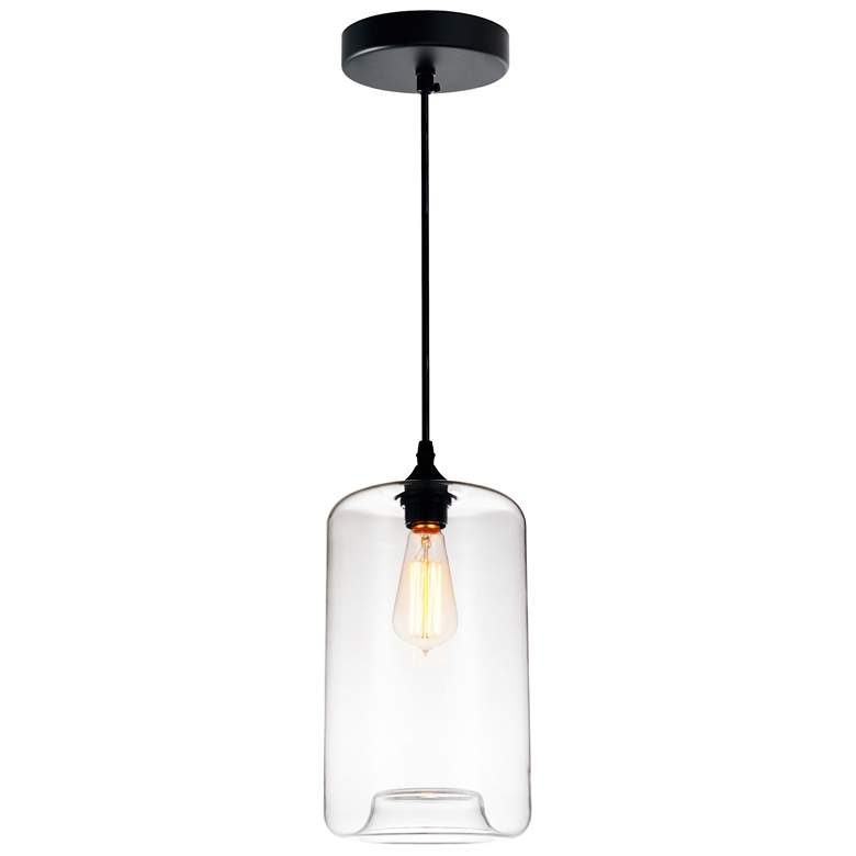 Image 1 Glass 1 Light Down Mini Pendant With Clear Finish
