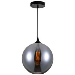 Glass 10" Wide Black Mini Pendant with Smoke Glass