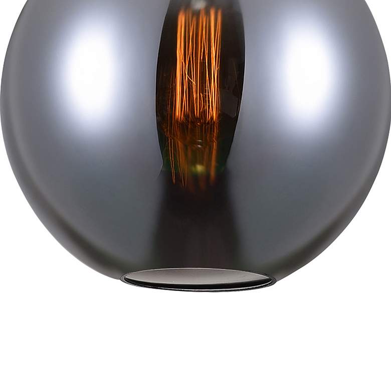 Image 4 Glass 10" Wide Black Mini Pendant with Smoke Glass more views