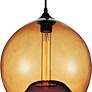 4_Glass 12" Wide Black Mini Pendant w/ Amber Glass more views