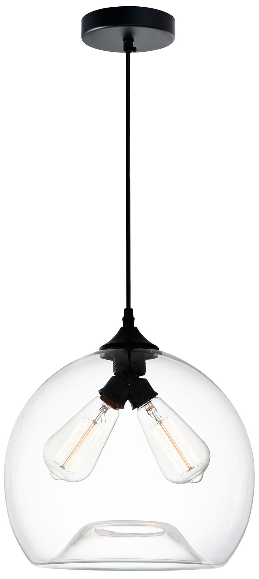 Glass 2 Light 12in Clear Down Mini Pendant