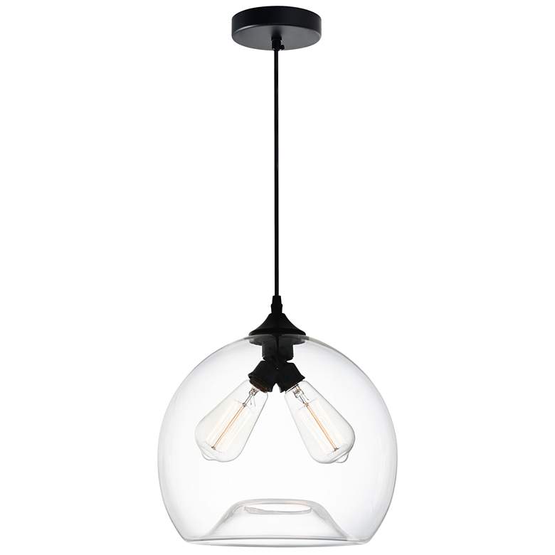 Image 1 Glass 2 Light Down Mini Pendant With Clear Finish