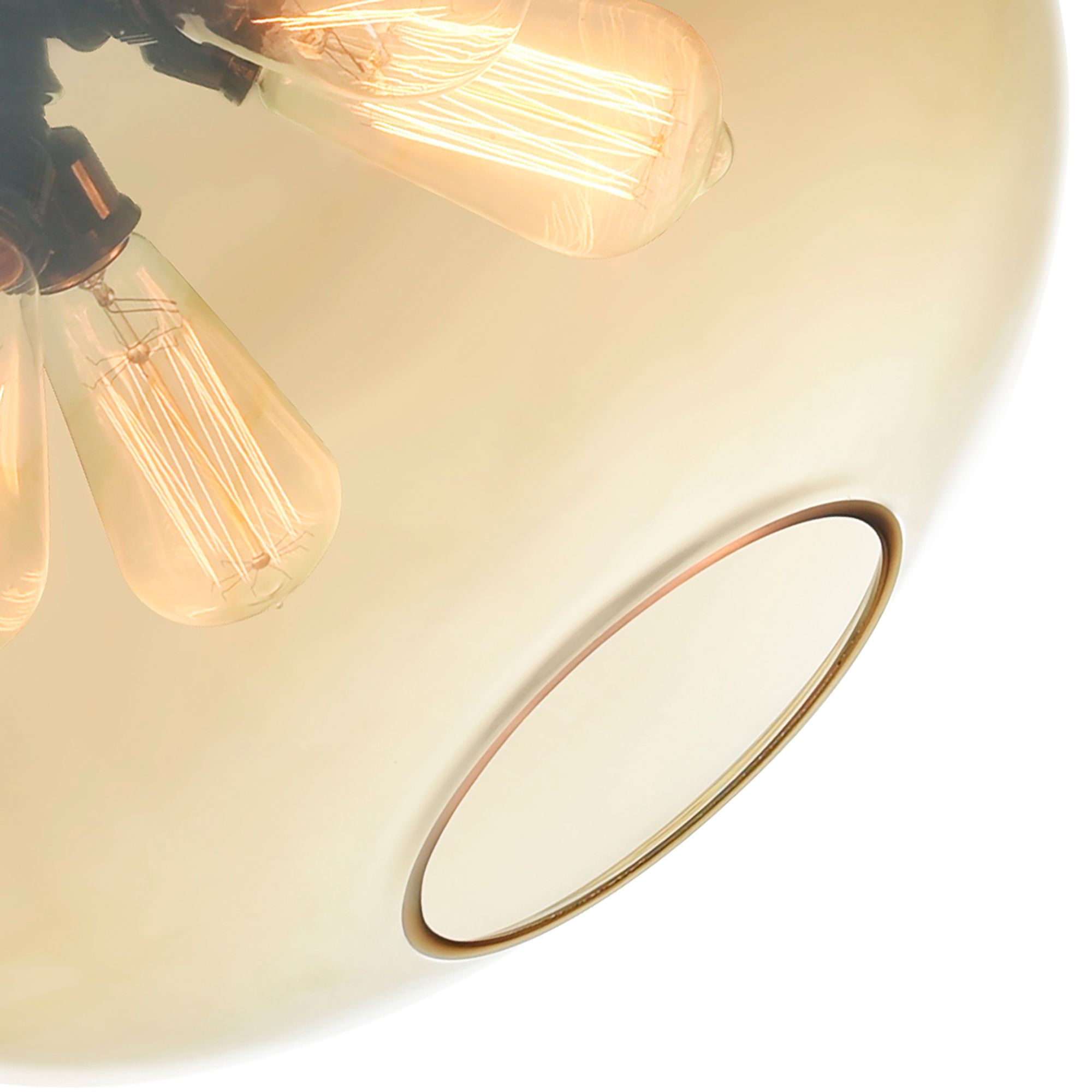 Image 4 Glass 4 Light 16in Amber Down Pendant more views