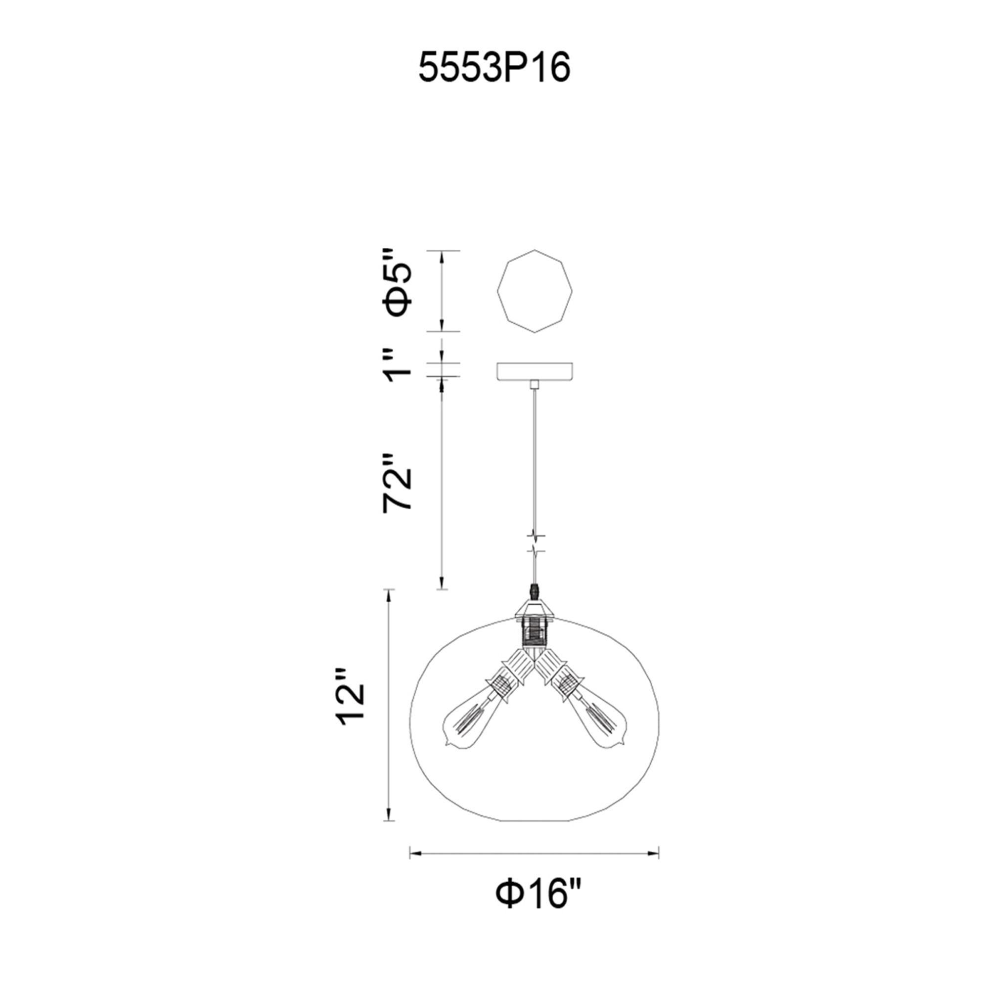 Image 6 Glass 4 Light 16in Blue Down Pendant more views