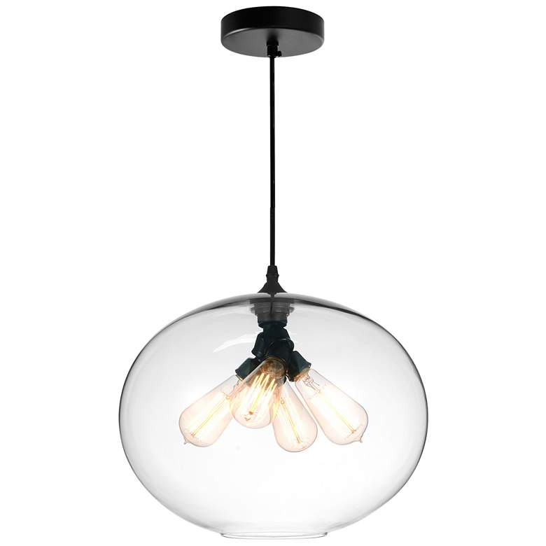 Image 1 Glass 4 Light Down Pendant With Clear Finish